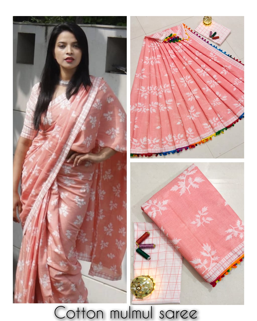 Hand block print Saree with blouse
